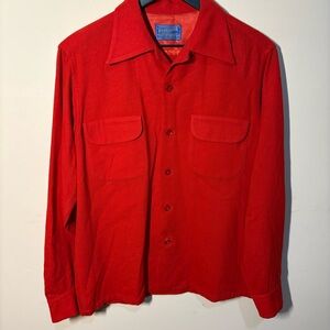 Read Vintage Pendleton Wool Shirt Men’s M Red Long Sleeve 70s USA Made 100% Wool